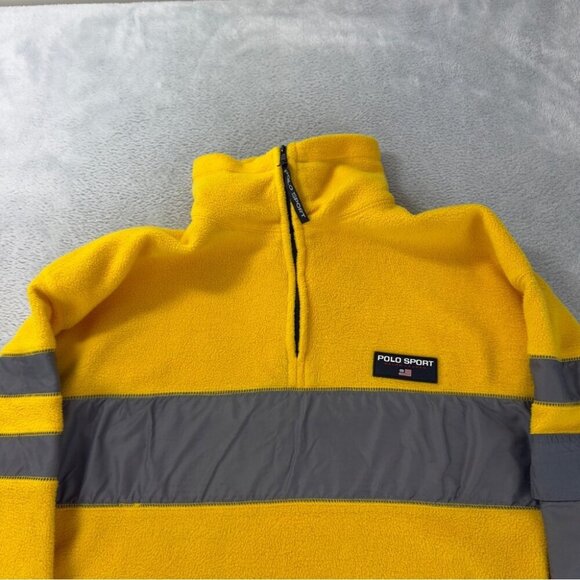 Polo Sport Ralph Lauren Men's Size XL 1/4 Zip Pullover Yellow Gray - Picture 11 of 15